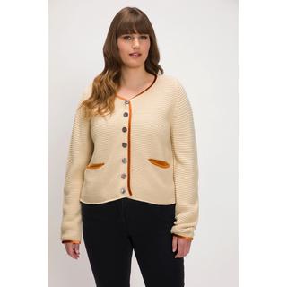 Ulla Popken  Strickjacke, Rundhalsausschnitt, Langarm 