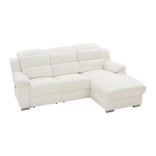 Vente-unique Eckrelaxsofa elektrisch - Ecke rechts - Leder - Weiß - ARENA III  