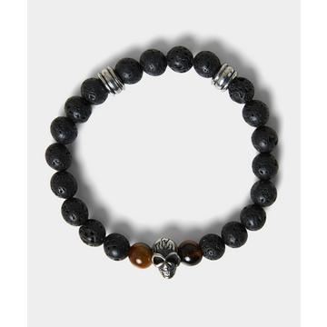 Bracelet Perles Oeil de Tigre et Lave