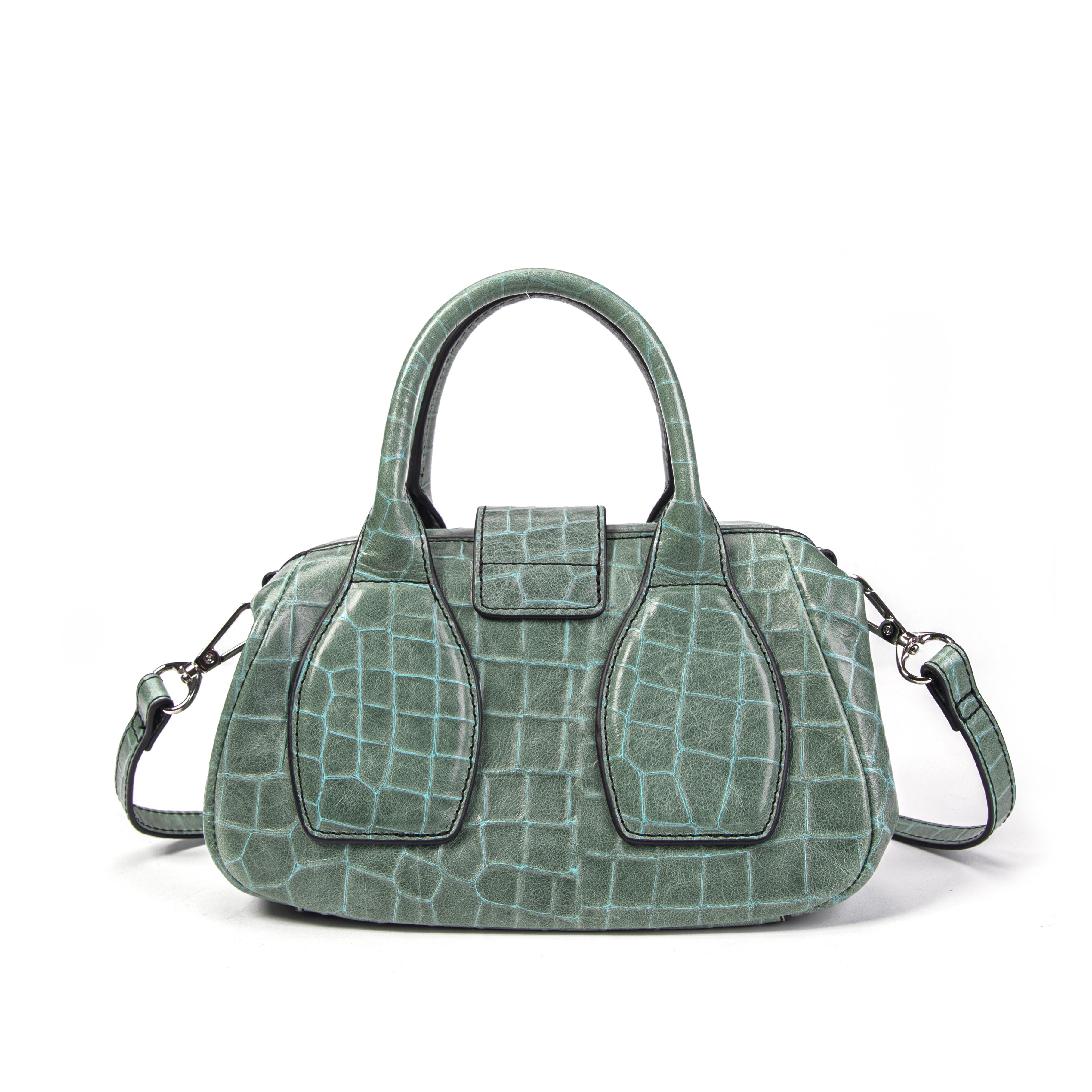 Kate Lee  Sac porté main ou porté bandoulière en cuir Pikasso couleur vert 