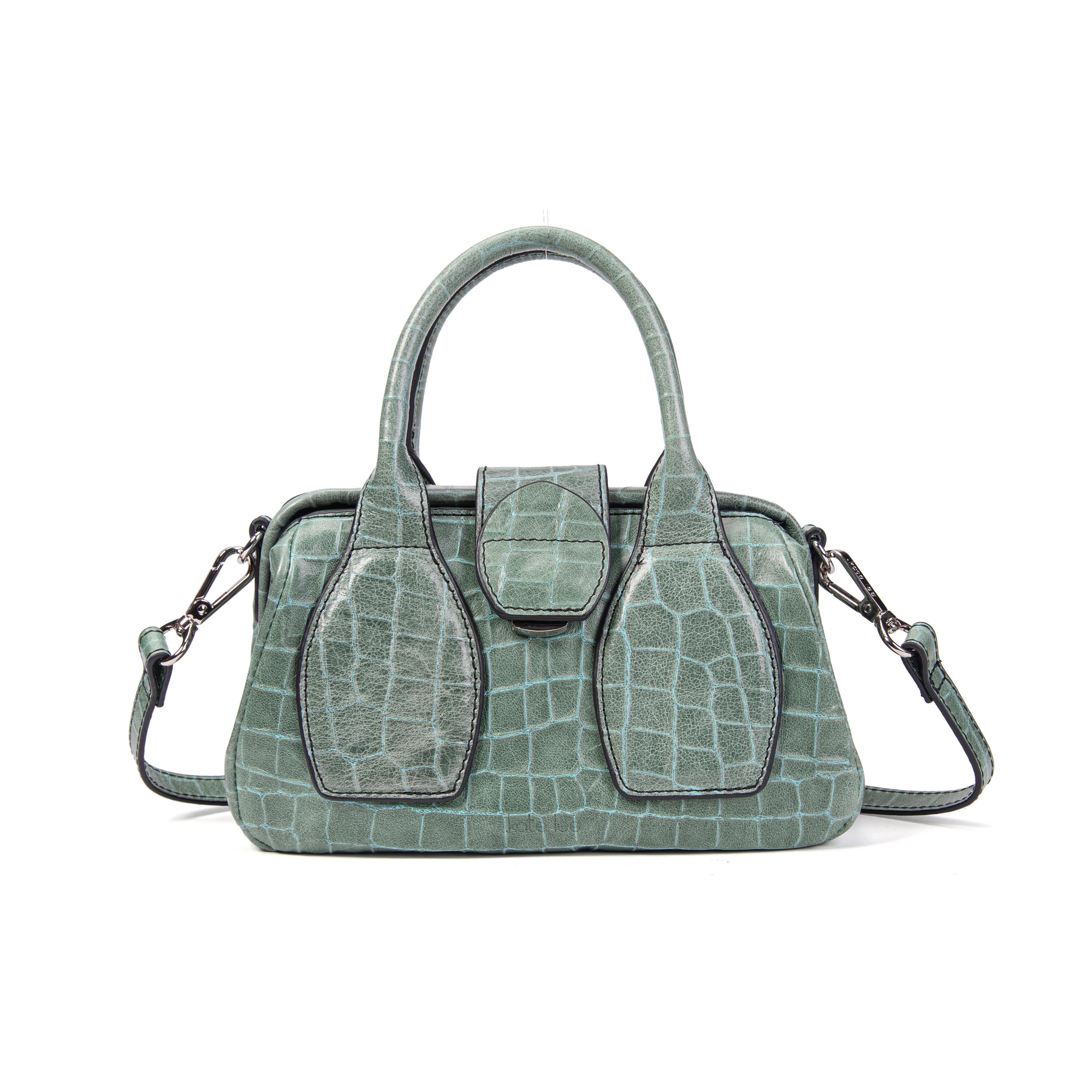 Kate Lee  Sac porté main ou porté bandoulière en cuir Pikasso couleur vert 