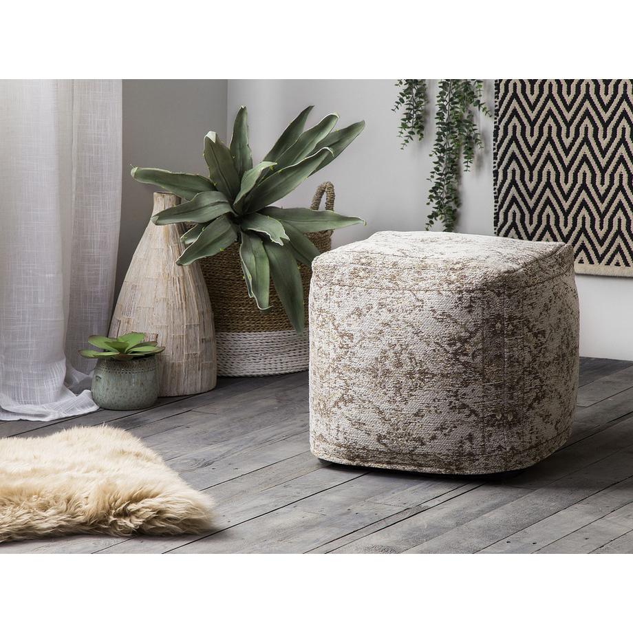 Beliani Pouf aus Baumwolle Rustikal MEERUT  
