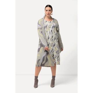 Ulla Popken  Long-Strickjacke, Jacquard-Strickmuster, offene Form 