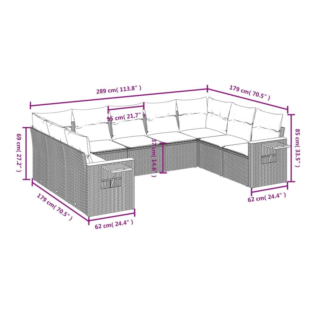 VidaXL set divano da giardino Polirattan  