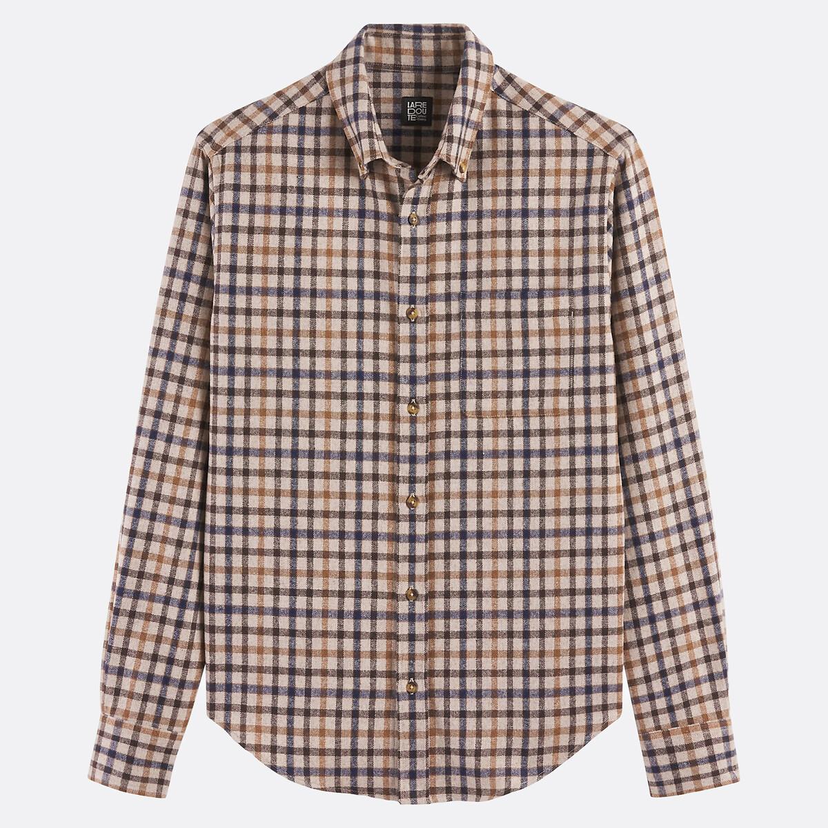 La Redoute Collections Kariertes Flanell Wollmischgewebe Hemd  