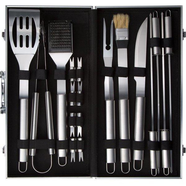 Tectake  Grillbesteck aus Edelstahl 18-tlg. 