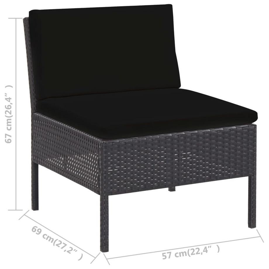 VidaXL set da giardino Polirattan  