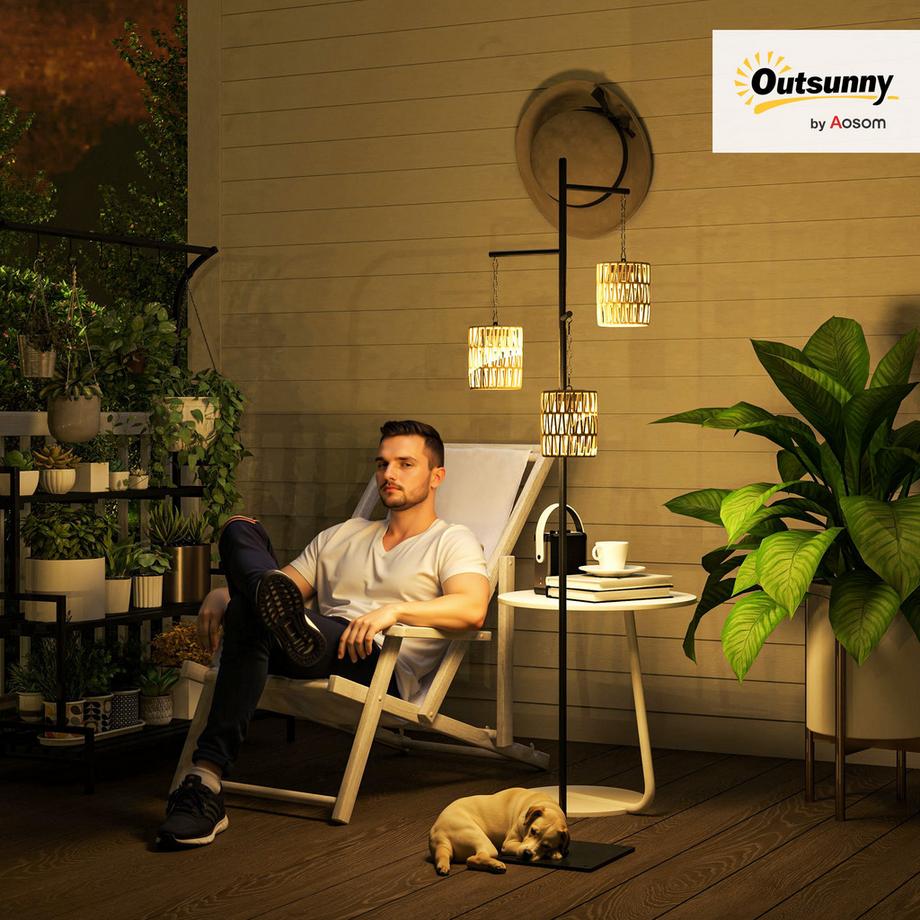 Outsunny Rattan Solarlampe  