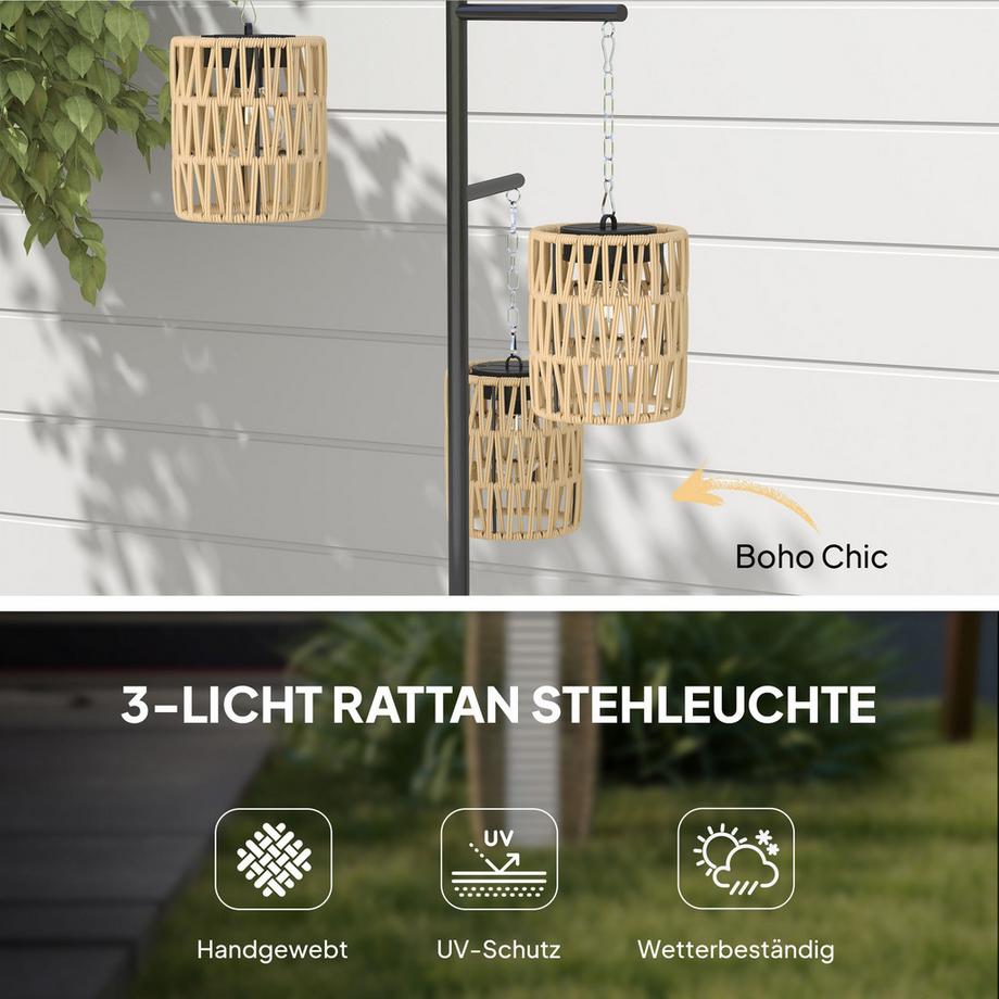 Outsunny Rattan Solarlampe  