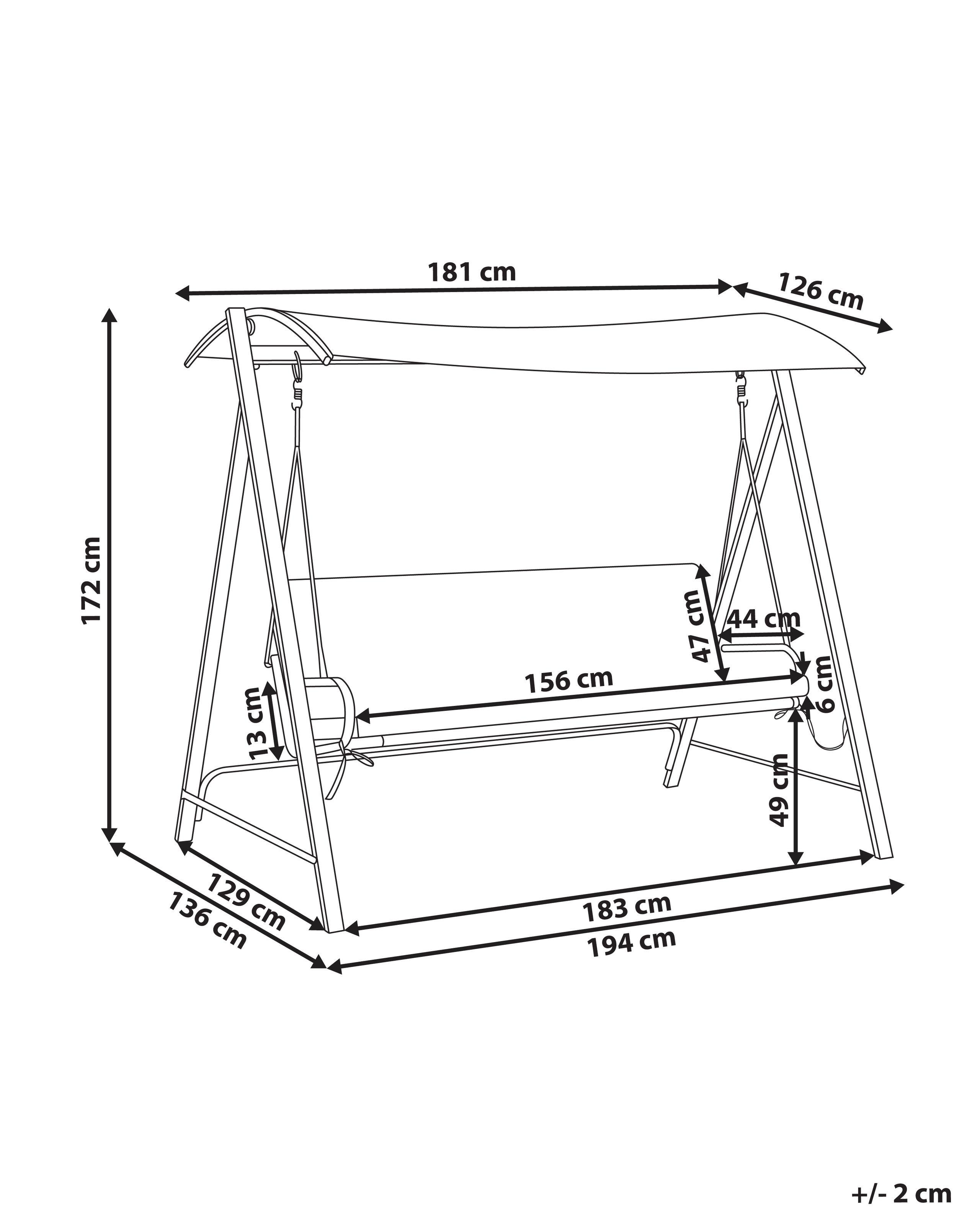 Beliani Hollywoodschaukel aus Stahl Klassisch BONAGIA  