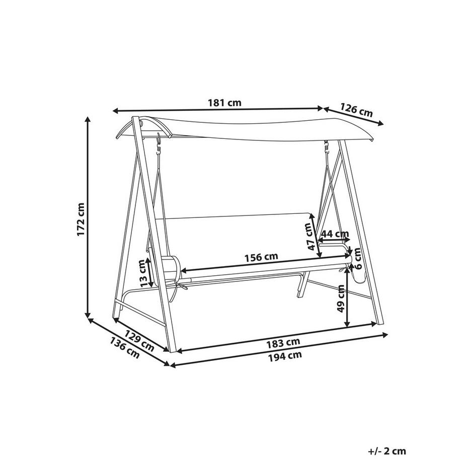 Beliani Hollywoodschaukel aus Stahl  BONAGIA  