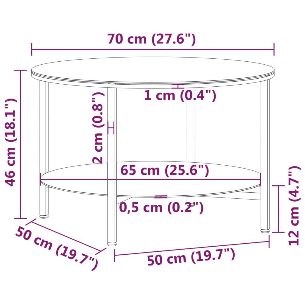 VidaXL Table à thé verre  