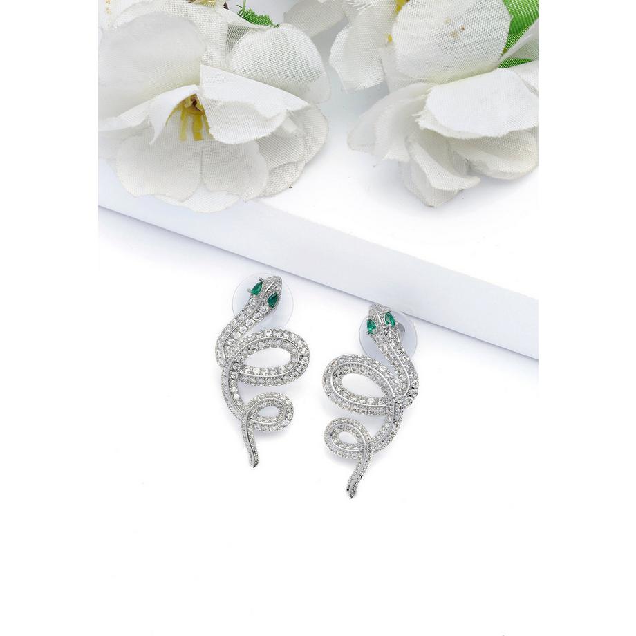 AVANT-GARDE PARIS  Boucles d'oreilles serpent argentées 