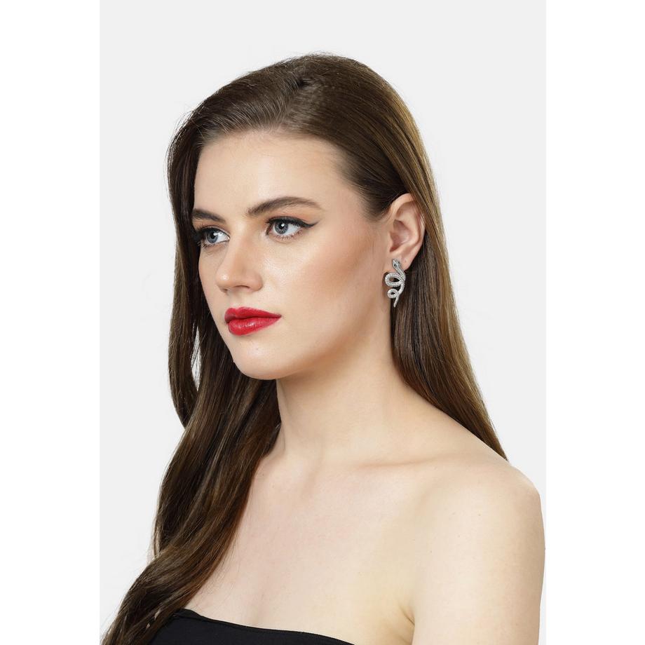 AVANT-GARDE PARIS  Boucles d'oreilles serpent argentées 