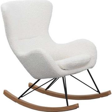 Fauteuil à bascule I fourrure teddy blanc