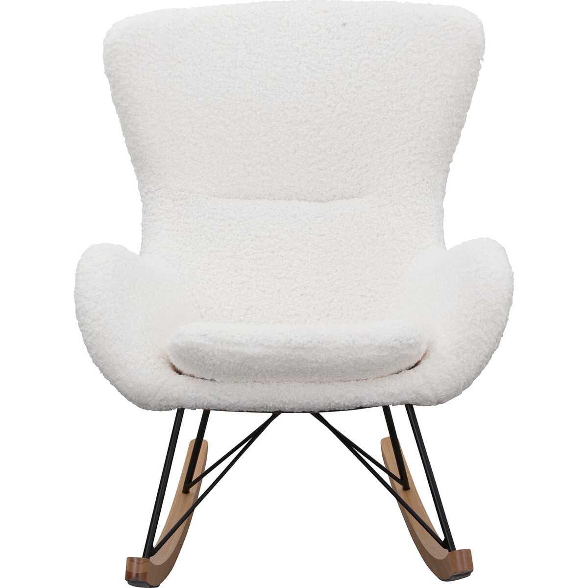 mutoni Fauteuil à bascule I peluche blanche  