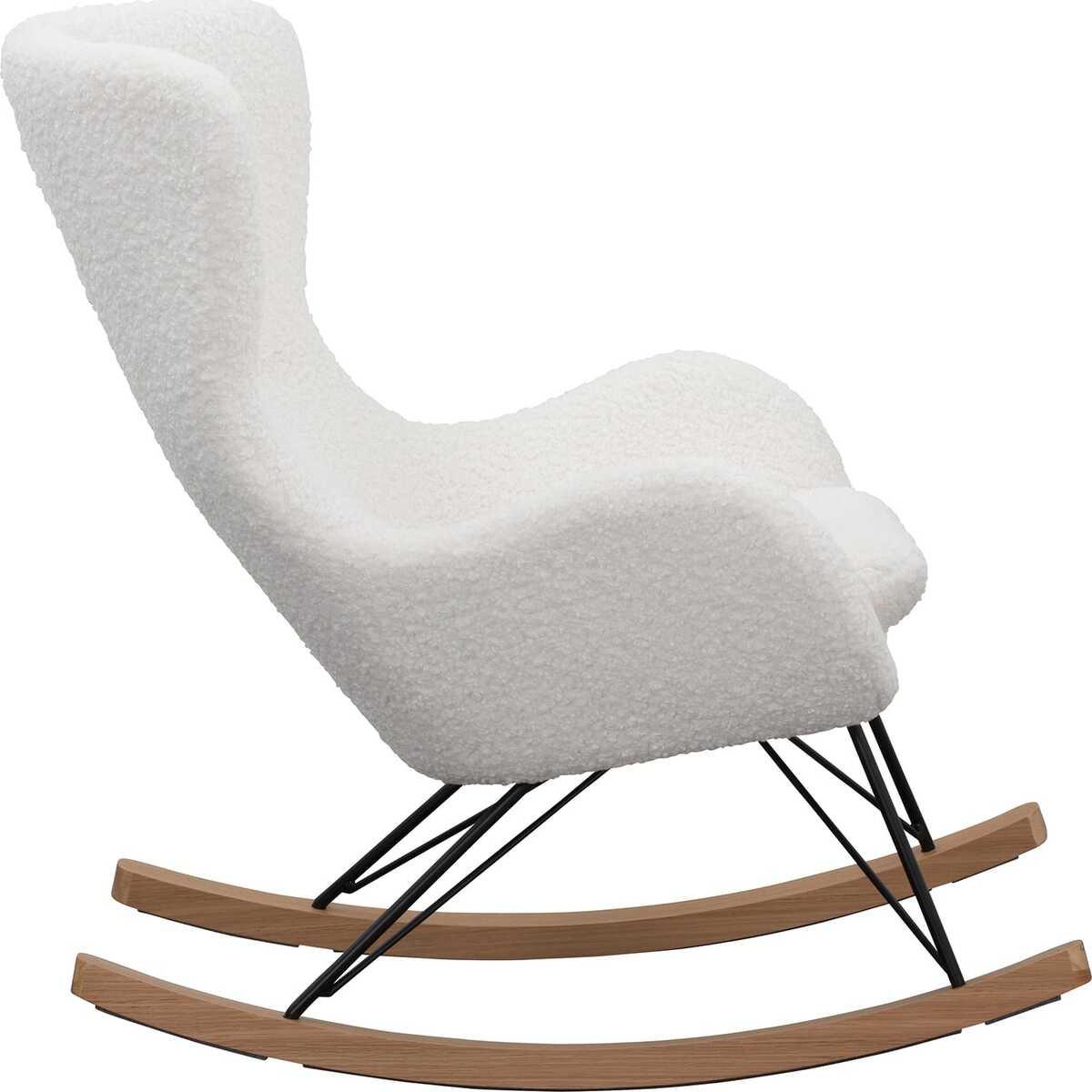 mutoni Fauteuil à bascule I peluche blanche  