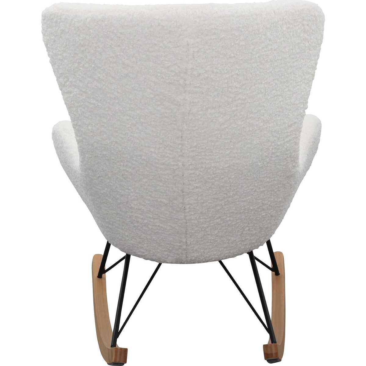 mutoni Fauteuil à bascule I peluche blanche  