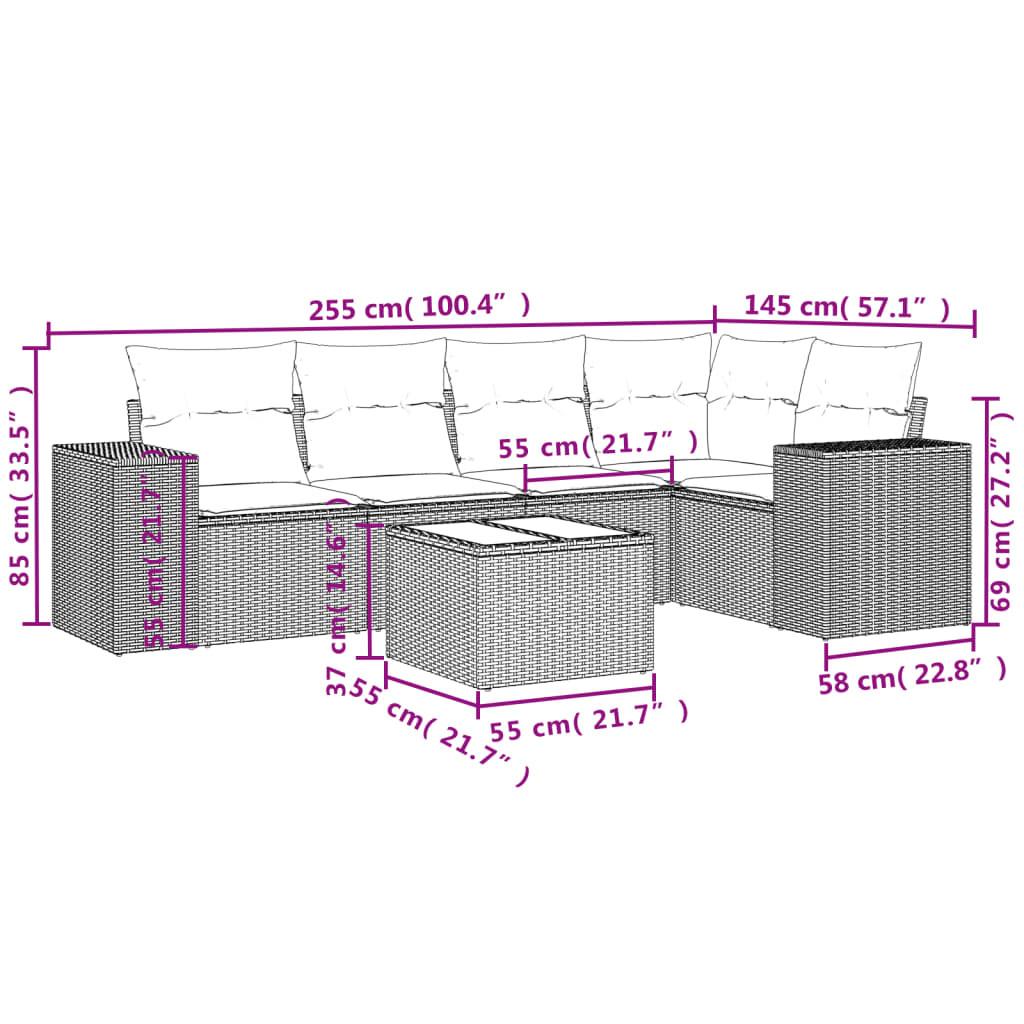 VidaXL set divano da giardino Polirattan  