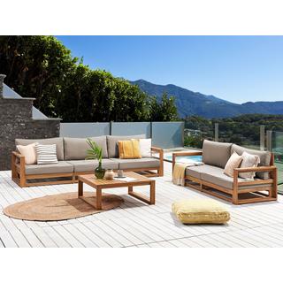 Beliani Ensemble de salon avec table en Bois d'acacia certifié FSC® Scandinave TIMOR  