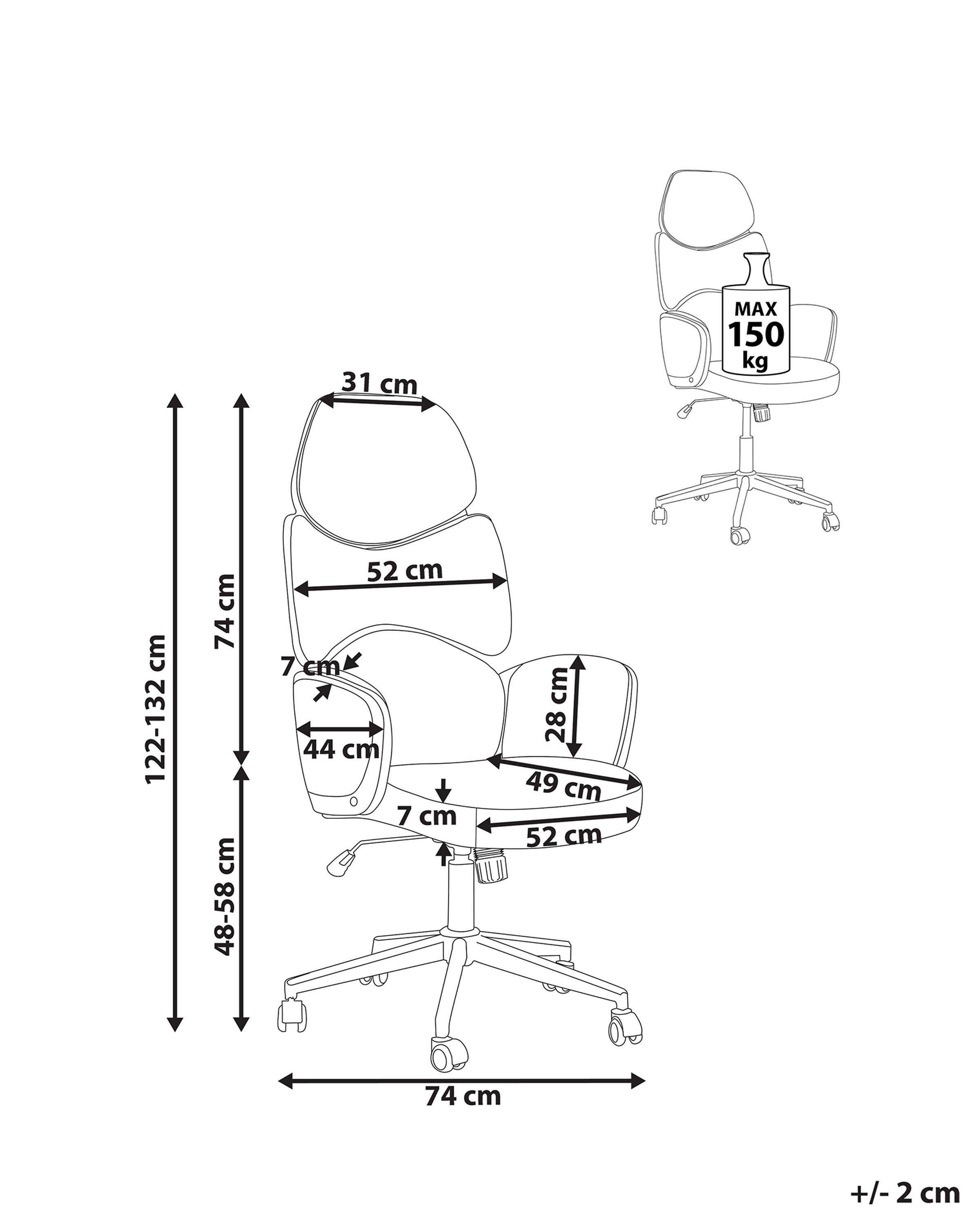 Beliani Chaise de bureau en Polyester Rétro SPLENDID  