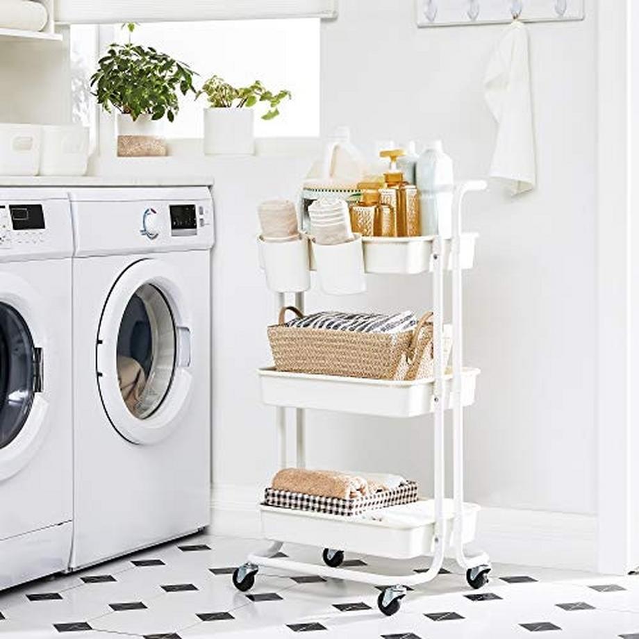 Pricenet  Chariot mobile polyvalent avec roues et poignée verrouillables 