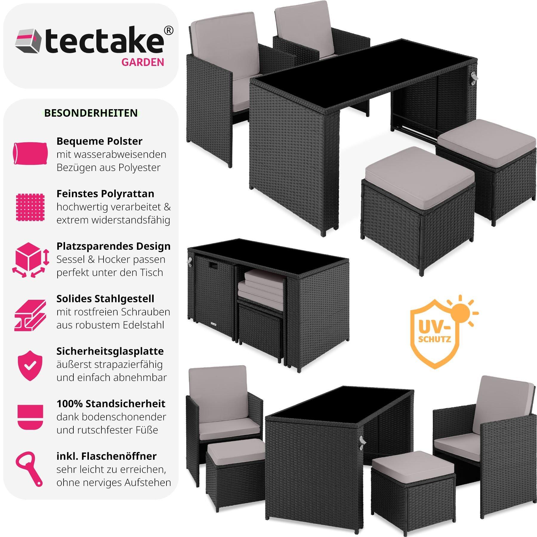 Tectake Salottino in rattan Palermo 2 + 2 + 1  