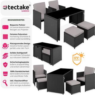 Tectake Rattan Sitzgruppe Palermo 2+2+1  