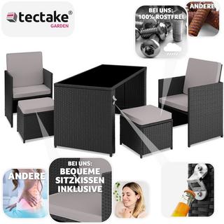 Tectake Salottino in rattan Palermo 2 + 2 + 1  