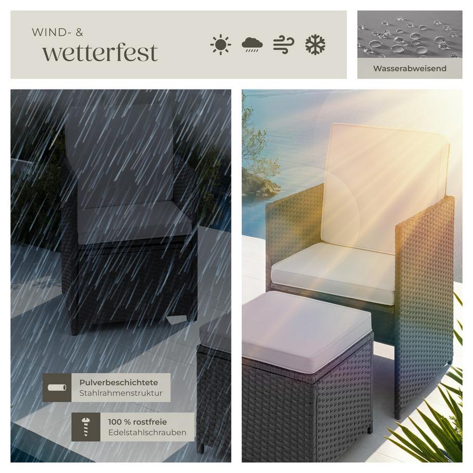 Tectake Salottino in rattan  Palermo  da 2 a 4 persone  