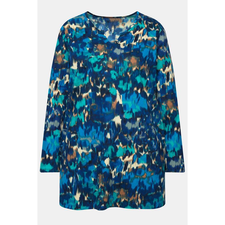 Ulla Popken Longshirt A-Linie Tunika-Ausschnitt Langarm  