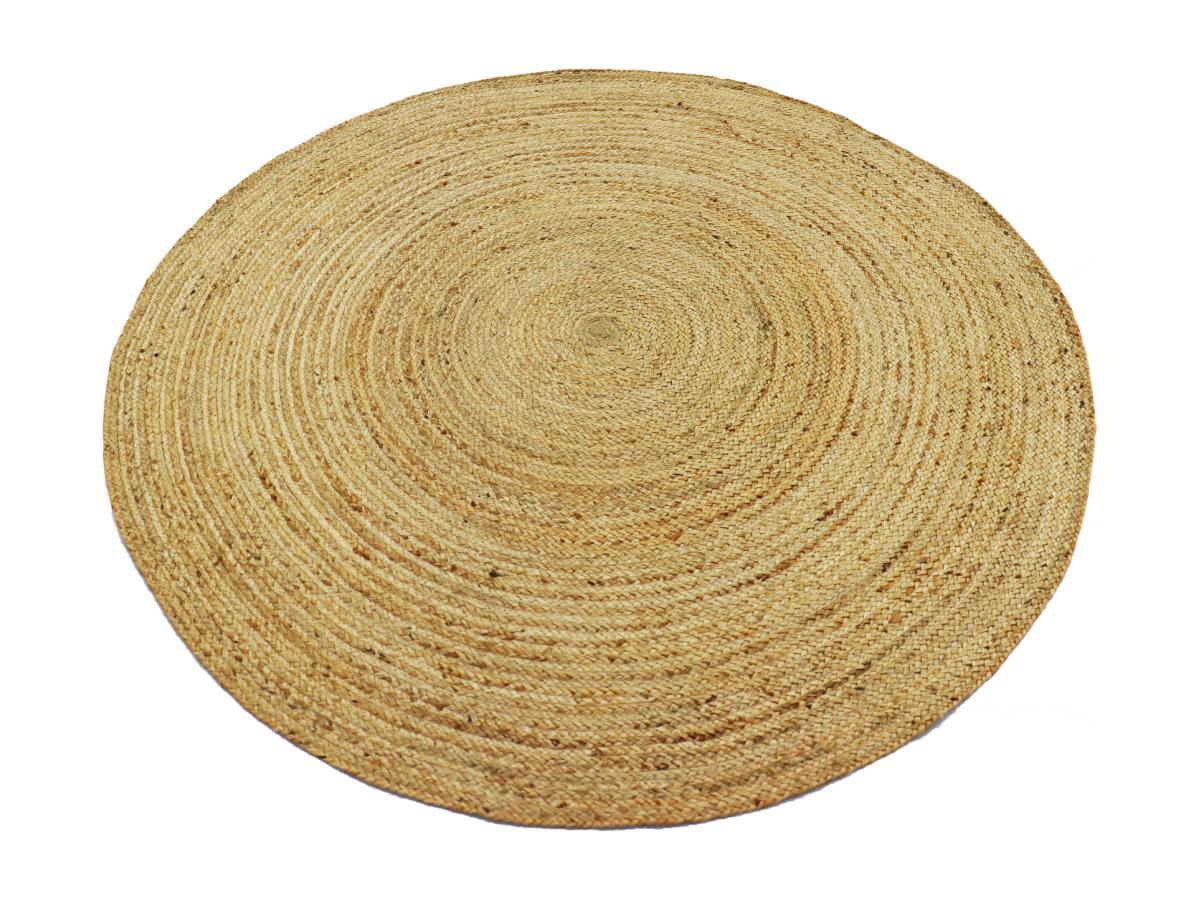 Vente-unique  Teppich rund - 100 % geflochtene Jute - 200 cm - Naturfarben - JAIPUR 