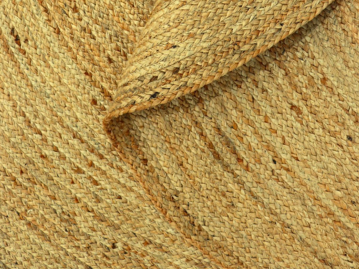 Vente-unique  Teppich rund - 100 % geflochtene Jute - 200 cm - Naturfarben - JAIPUR 