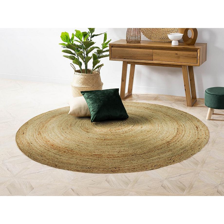 Vente-unique  Tapis rond - 100% jute tressé - D. 200 cm - Naturel - JAIPUR 