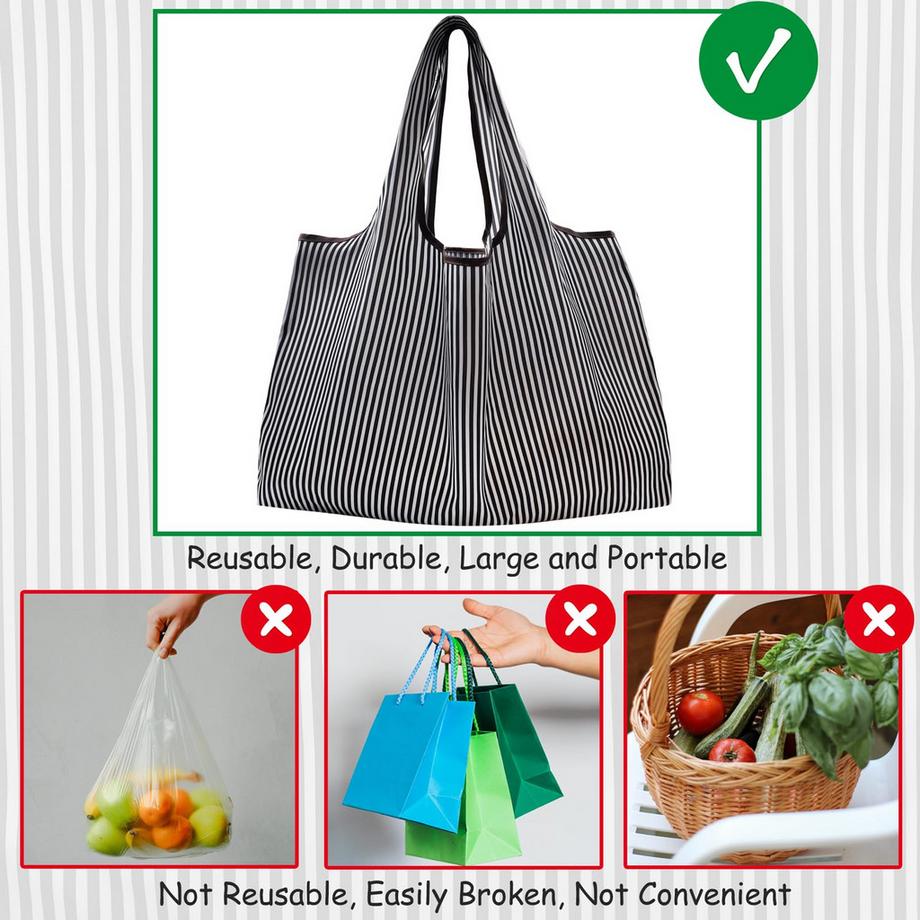 Only-bags.store Faltbare grosse wiederverwendbare Einkaufstasche  