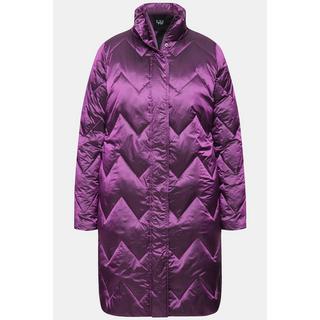 Ulla Popken  Manteau matelassé bicolore à col montant et fermeture éclair à double sens 