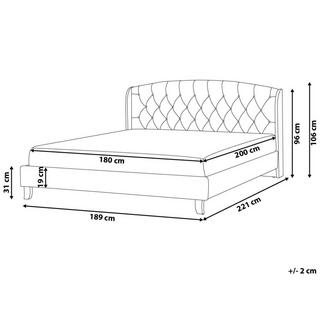 Beliani Bett mit Lattenrost aus Polyester Glamourös BORDEAUX  