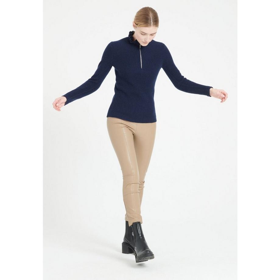 Studio Cashmere8 MIA 4 Maglione con Collo a Balze e Mezza Zip  