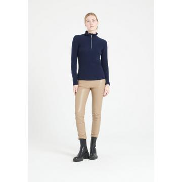 MIA 4 Maglia con collo a falbala e zip - 100% cashmere