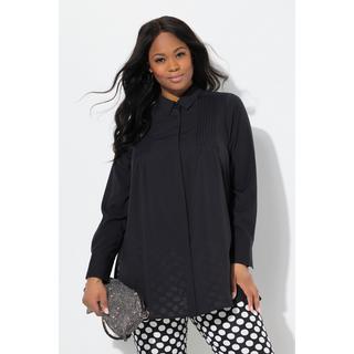 Ulla Popken Chemisier Plissé Dos A-Ligne Manches Longues  