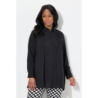 Ulla Popken Chemisier Plissé Dos A-Ligne Manches Longues  