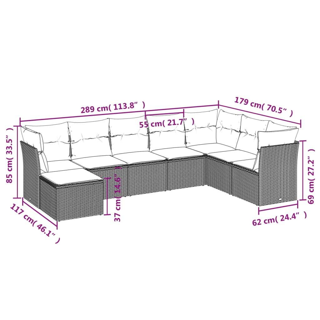 VidaXL Ensemble de canapés de jardin rotin synthétique  