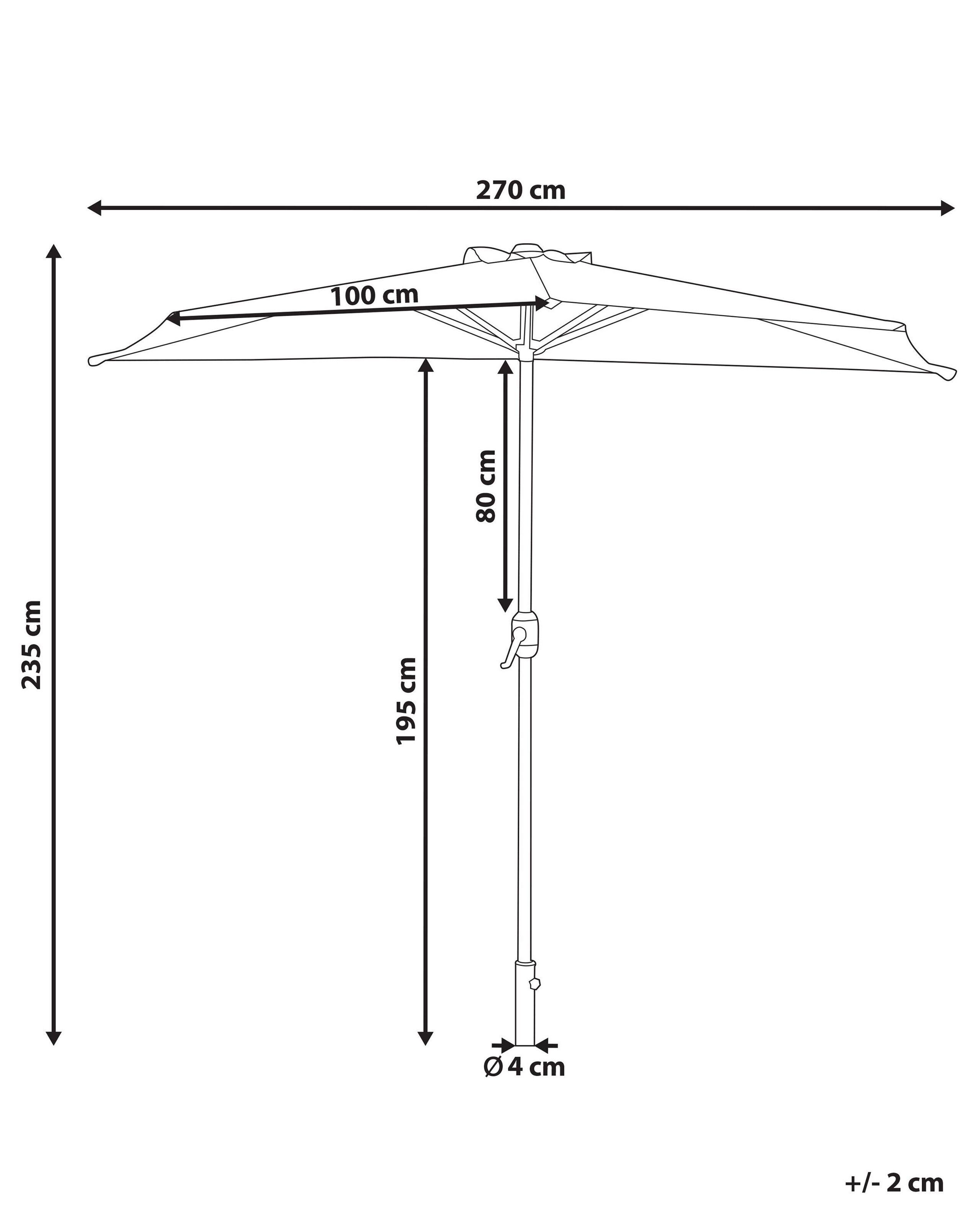 Beliani Halbrunder Sonnenschirm aus Polyester GALATI  