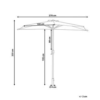 Beliani Halbrunder Sonnenschirm aus Polyester GALATI  