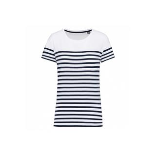 Kariban Marine Gestreiftes Bio T-Shirt  