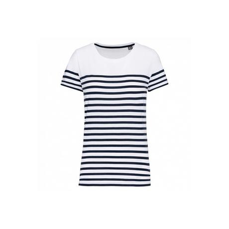 Kariban Marine Gestreiftes Bio T-Shirt  
