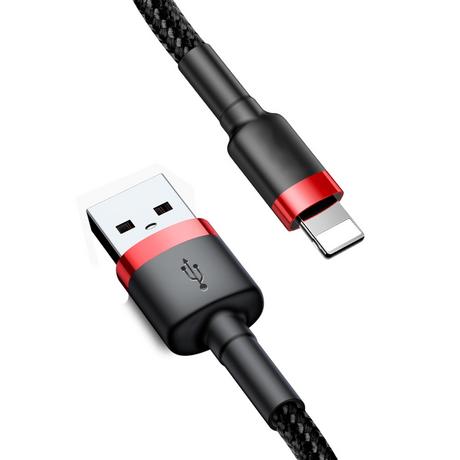 Baseus  Câble USB Baseus Kevlar avec Lightning 2A, 1 m - Rouge/Noir 