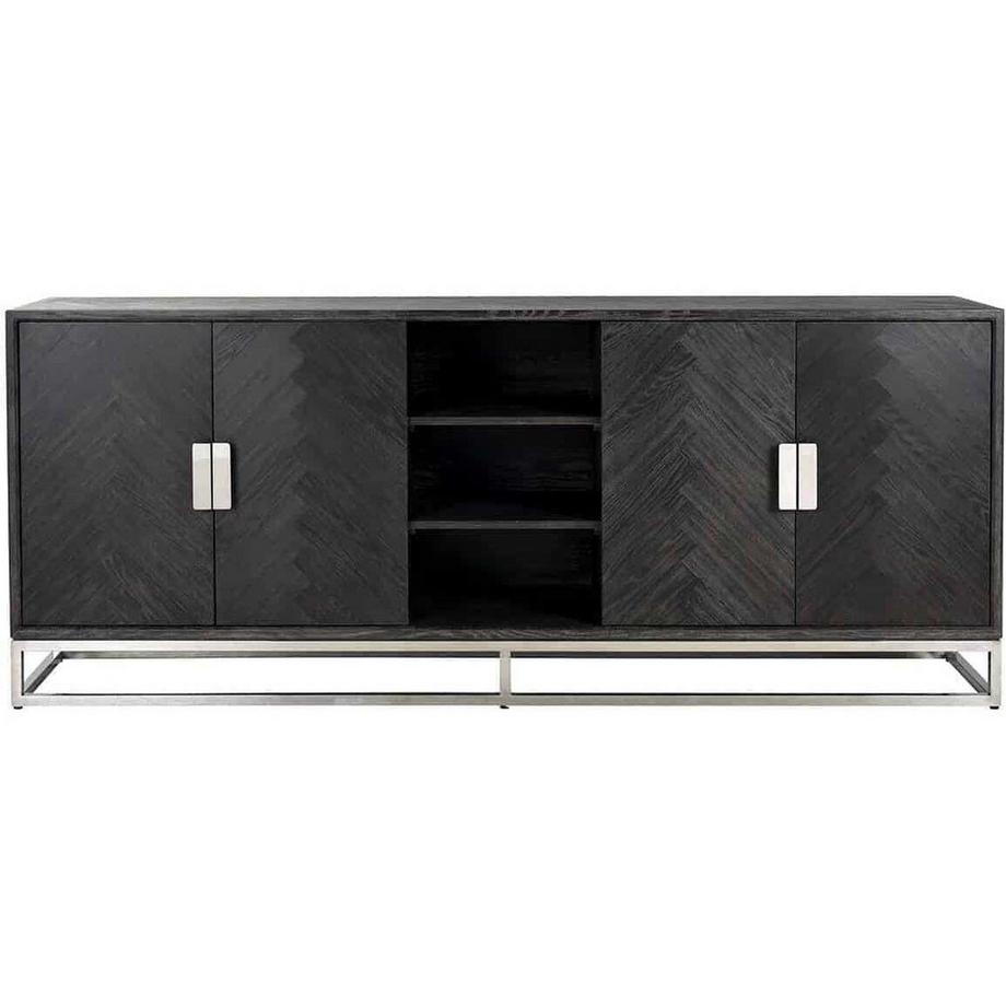 mutoni Sideboard Blackbone noir argenté 225  