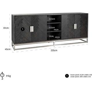 mutoni Buffet Blackbone noir argent 225  