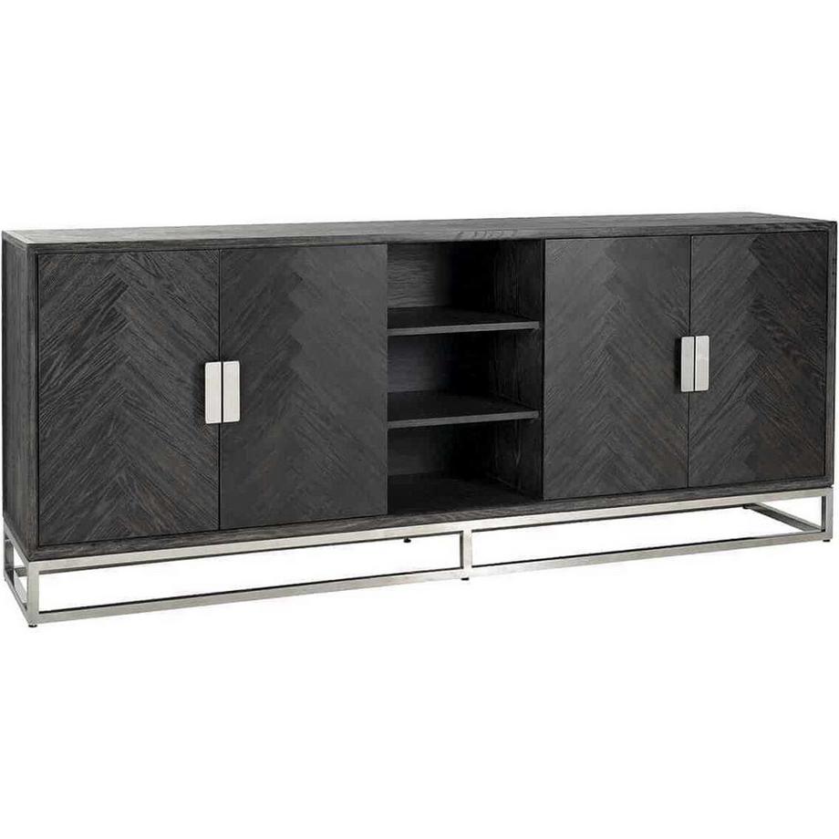 mutoni Sideboard Blackbone noir argenté 225  